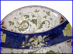 Rare Vintage L'Antica Deruta Italy Pottery Centerpiece Bowl 17 Diameter