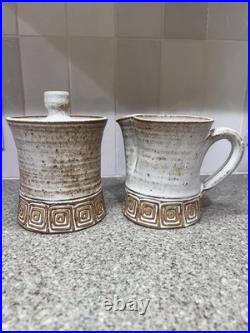 Rare Vintage Los Artesanos Pottery Puerto Rico Hal Lasky Studio Cream & Sugar
