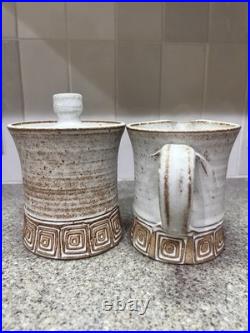 Rare Vintage Los Artesanos Pottery Puerto Rico Hal Lasky Studio Cream & Sugar