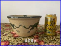 Rare Vintage Monroe Salt Works Pottery HTF Frog Serving or Mixing Bowl