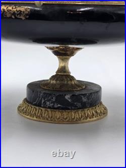 Rare Vintage Rostema Italy Limoge Hand Painted Footed Elevated Centerpiece Bowl