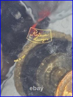 Rare Vintage Rostema Italy Limoge Hand Painted Footed Elevated Centerpiece Bowl