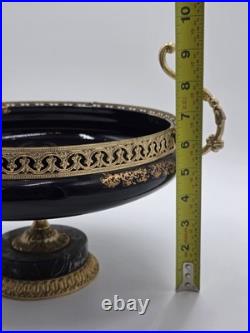 Rare Vintage Rostema Italy Limoge Hand Painted Footed Elevated Centerpiece Bowl