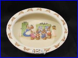 Rare Vintage Royal Doulton Bunnykins Christmas Scene Porridge Bowl