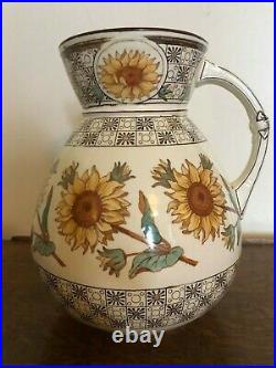 Rare Wedgwood Jug Basin Bowl Sunflowers China Pottery Art Vintage