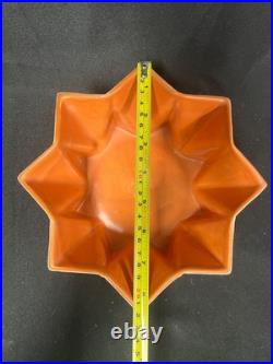 Red Wing Pottery Vintage Prismatique Bowl Model 790 Orange & White