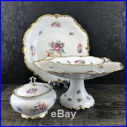 Reichenbach Vintage Fine China Lot Of 4 Cake Stand Platter Bowl Dish Tray GDR