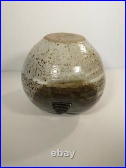 Renzo Faggioli Glazed Studio Pottery Sphere vase (Signed, ca. 1979)