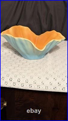 Retired Magnificence! -roseville Pottery Florane Iiline Sea Gorgeous Blue Bowl
