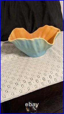 Retired Magnificence! -roseville Pottery Florane Iiline Sea Gorgeous Blue Bowl