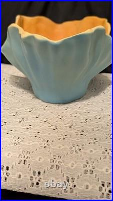 Retired Magnificence! -roseville Pottery Florane Iiline Sea Gorgeous Blue Bowl