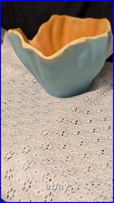 Retired Magnificence! -roseville Pottery Florane Iiline Sea Gorgeous Blue Bowl