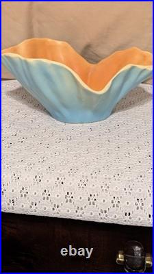 Retired Magnificence! -roseville Pottery Florane Iiline Sea Gorgeous Blue Bowl