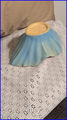 Retired Magnificence! -roseville Pottery Florane Iiline Sea Gorgeous Blue Bowl