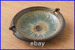 Richard Aerni Pottery Glazed Stoneware Large Bowl Handled & Footed Signed