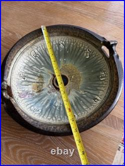 Richard Aerni Pottery Glazed Stoneware Large Bowl Handled & Footed Signed