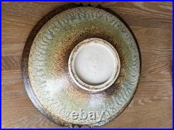 Richard Aerni Pottery Glazed Stoneware Large Bowl Handled & Footed Signed