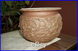 Robert Maxwell Textured Glazed Vintage MCM Pottery Bowl-Planter-Vessel Signed