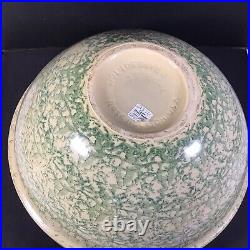 Robinson Ransbottom Pottery Spongeware Stoneware 15 Bowl 10 Qt Roseville Ohio