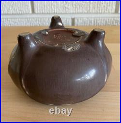 Rookwood Bowl Ceramic Arts & Crafts Drip Pattern Gray-Brown Three Footed Unusual