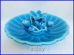 Rookwood Vintage Flower Frog With Bowl 1926 1928 Water Lily Blue Large Signed