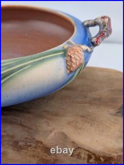 Roseville Art Pottery Pine Cone Handled Bowl Blue Console 6 351-6 original