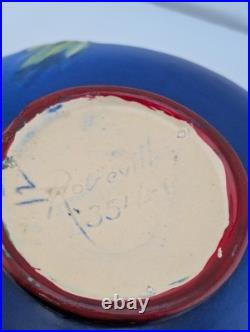 Roseville Art Pottery Pine Cone Handled Bowl Blue Console 6 351-6 original