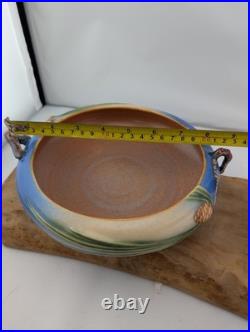 Roseville Art Pottery Pine Cone Handled Bowl Blue Console 6 351-6 original