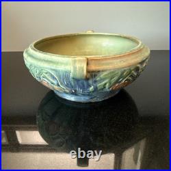 Roseville BANEDA Blue Green 9 Handled Bowl Pumpkin Vine