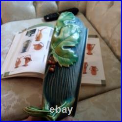 Roseville Blue Flowers Bushberry Blue Bowl Rare Handles Facing Up