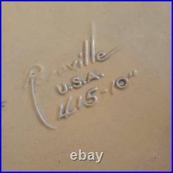 Roseville Blue Flowers Bushberry Blue Bowl Rare Handles Facing Up