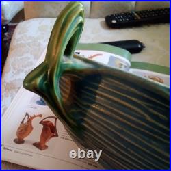 Roseville Blue Flowers Bushberry Blue Bowl Rare Handles Facing Up