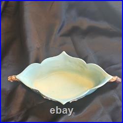 Roseville Floral Apple Blossom Vintage Art Pottery Console Bowl