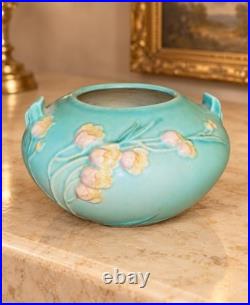 Roseville Ixia Green 1937 Vintage Art Deco Pottery Ceramic Planter Bowl 326-4