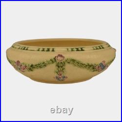 Roseville La Rose Ivory 1924 Vintage Art Pottery Ceramic Bowl 128-7
