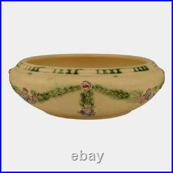 Roseville La Rose Ivory 1924 Vintage Art Pottery Ceramic Bowl 128-7