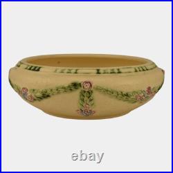 Roseville La Rose Ivory 1924 Vintage Art Pottery Ceramic Bowl 128-7