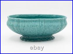 Roseville Mint1933 Tourmaline Blue Green 9.5 Console Bowl 241 W Org Foil Label