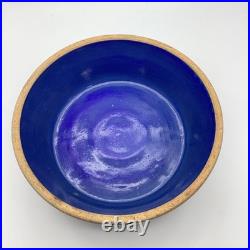 Roseville Pie Dish Bowl Blue Vintage Stoneware Pottery Co Blue Glazed Embossed D