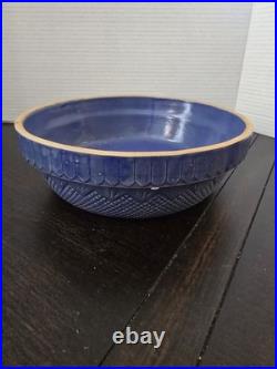 Roseville Pottery 1900s Venetian Blue Stoneware Bowl 9 Antique