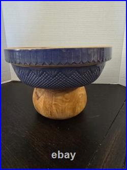 Roseville Pottery 1900s Venetian Blue Stoneware Bowl 9 Antique