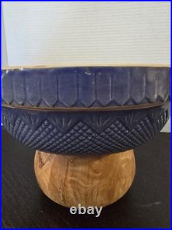 Roseville Pottery 1900s Venetian Blue Stoneware Bowl 9 Antique