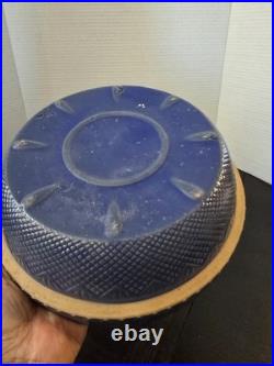 Roseville Pottery 1900s Venetian Blue Stoneware Bowl 9 Antique