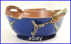 Roseville Pottery Blue Pine Cone Console Bowl, Shape 321-9