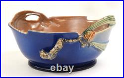 Roseville Pottery Blue Pine Cone Console Bowl, Shape 321-9