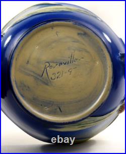 Roseville Pottery Blue Pine Cone Console Bowl, Shape 321-9