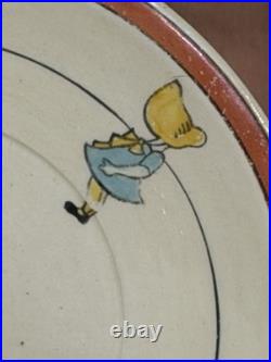 Roseville Pottery Juvenile Sunbonnet Sue Cereal Bowl, Cup, and Plate THREE PIECE