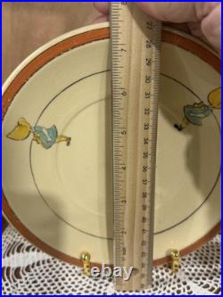 Roseville Pottery Juvenile Sunbonnet Sue Cereal Bowl, Cup, and Plate THREE PIECE