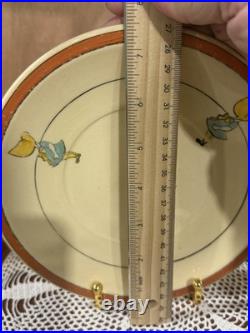 Roseville Pottery Juvenile Sunbonnet Sue Cereal Bowl, Cup, and Plate THREE PIECE