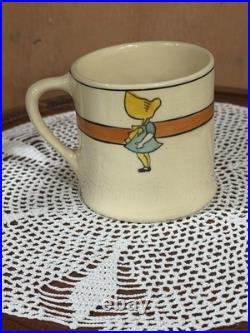 Roseville Pottery Juvenile Sunbonnet Sue Cereal Bowl, Cup, and Plate THREE PIECE